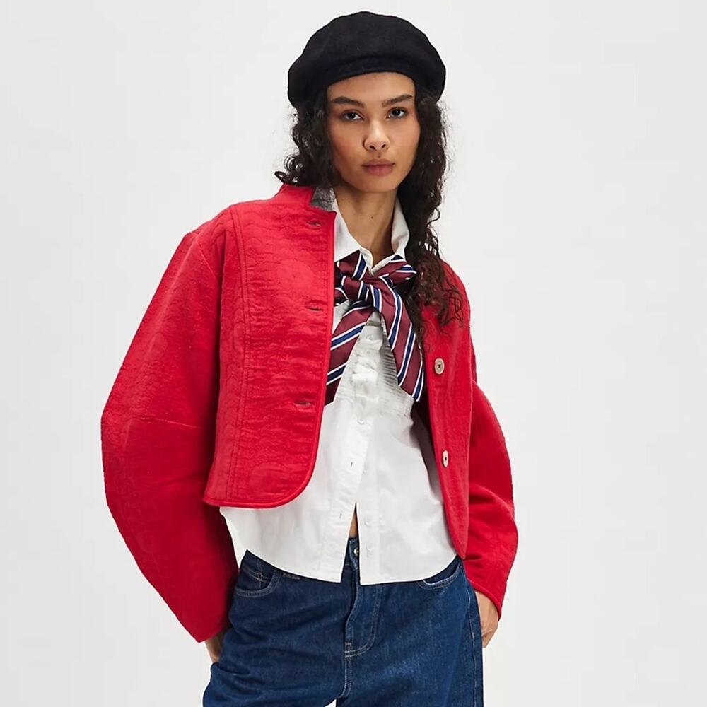 Free People Tsarina Jacket Salsa Red
